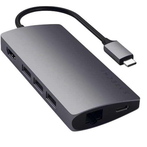 Многопортовый адаптер-концентратор Satechi USB-C V2 рендеринг