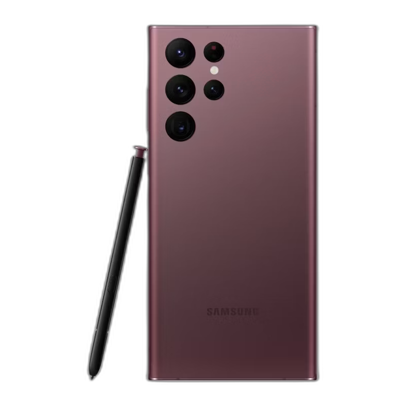 Samsung Galaxy S22 Ultra в бордовом цвете со стилусом S Pen