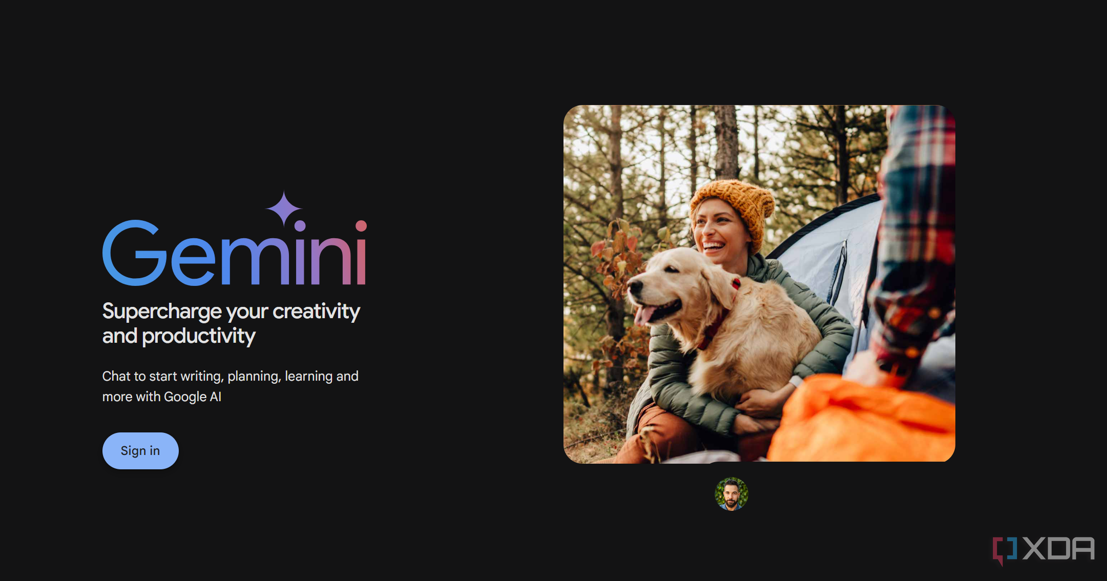 Страница входа в Google Gemini