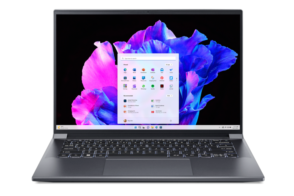 Вид Acer Swift X 14 спереди