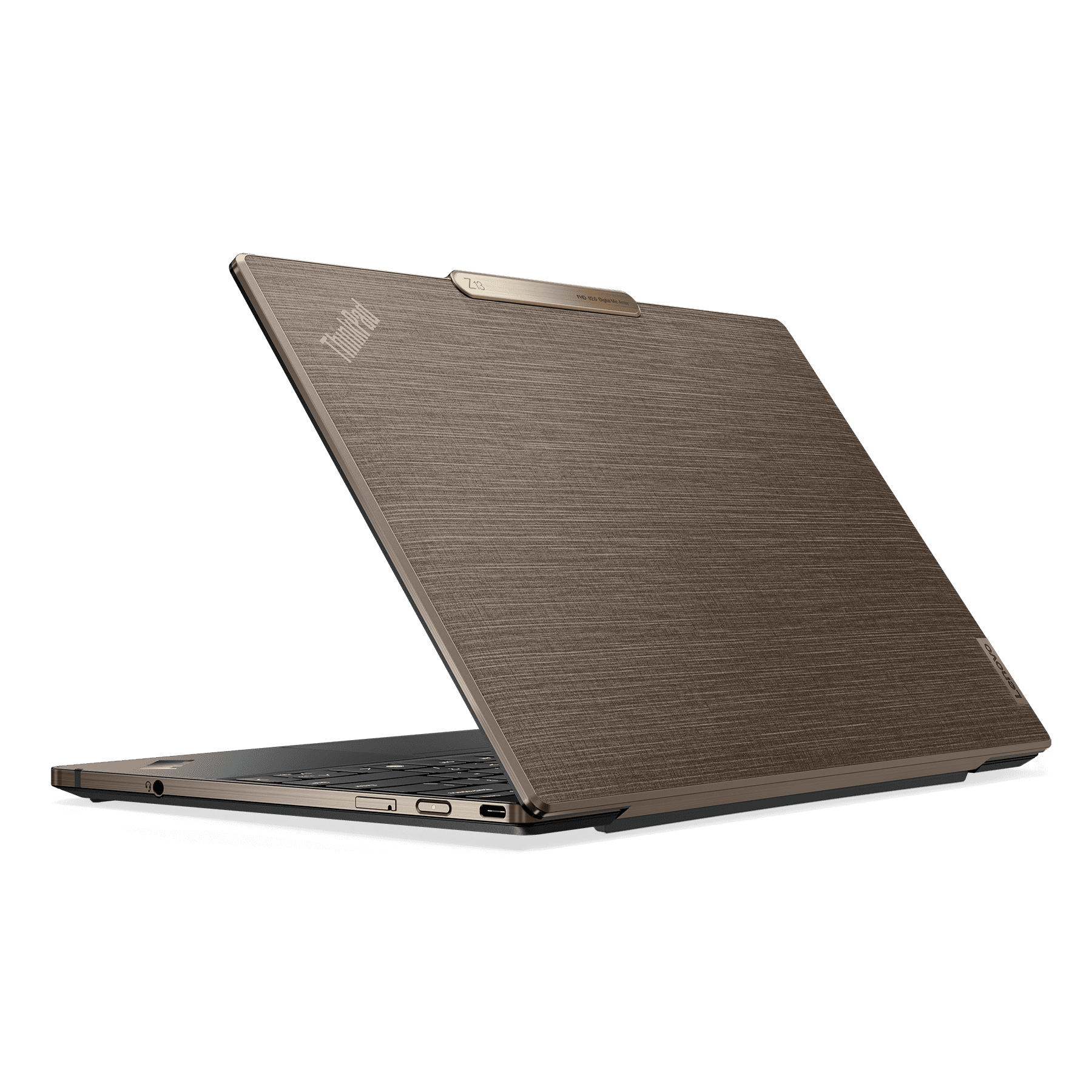 Lenovo ThinkPad Z13 Gen 2, вид сзади под углом, цвет Flax Fiber Bronze