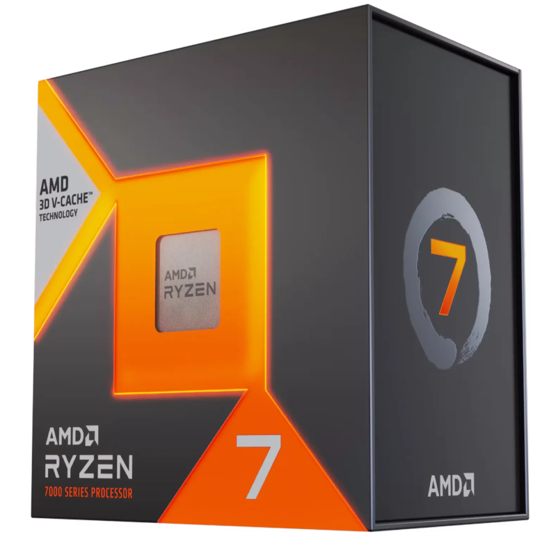 AMD Ryzen 7 7800X3D, вид под углом в упаковке