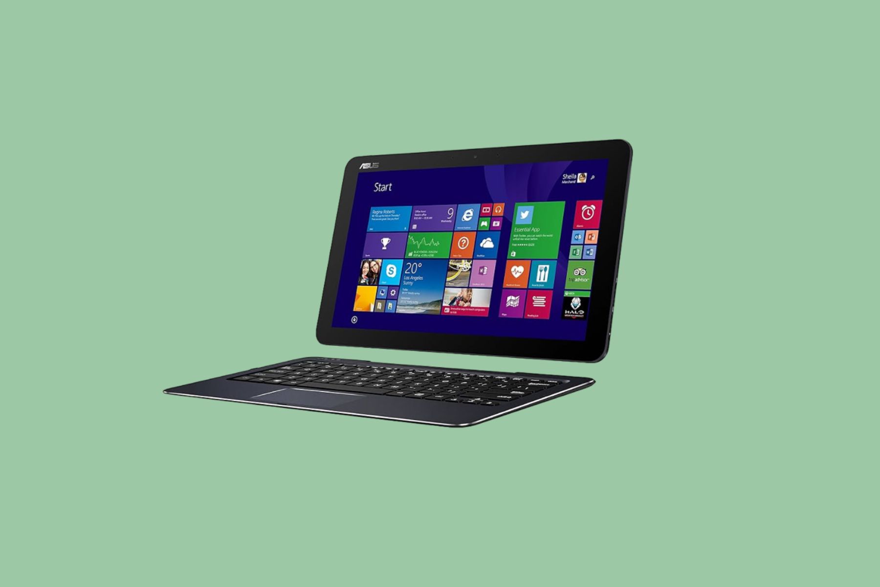 Asus Transformer Book T300 Chi на зеленом фоне