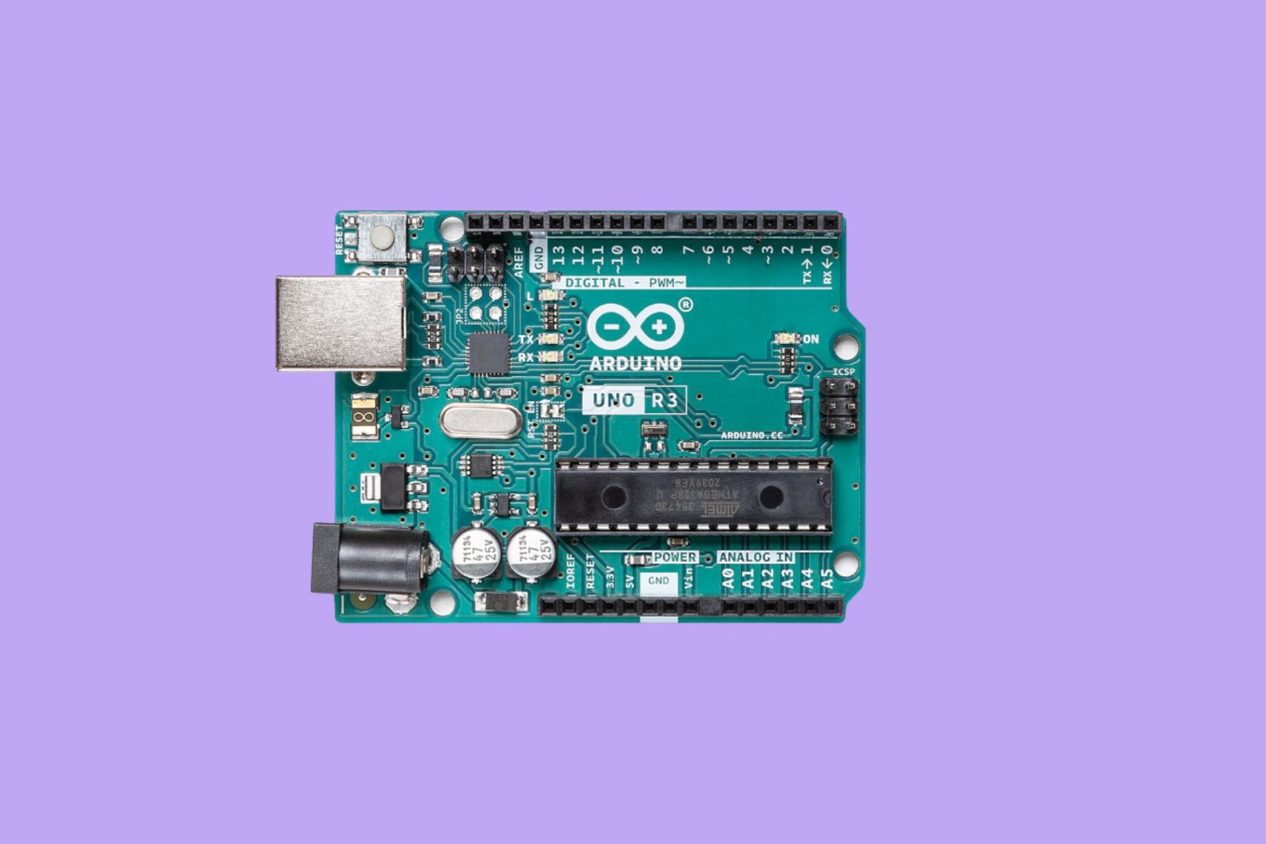 Рендер настоящего Arduino Uno.