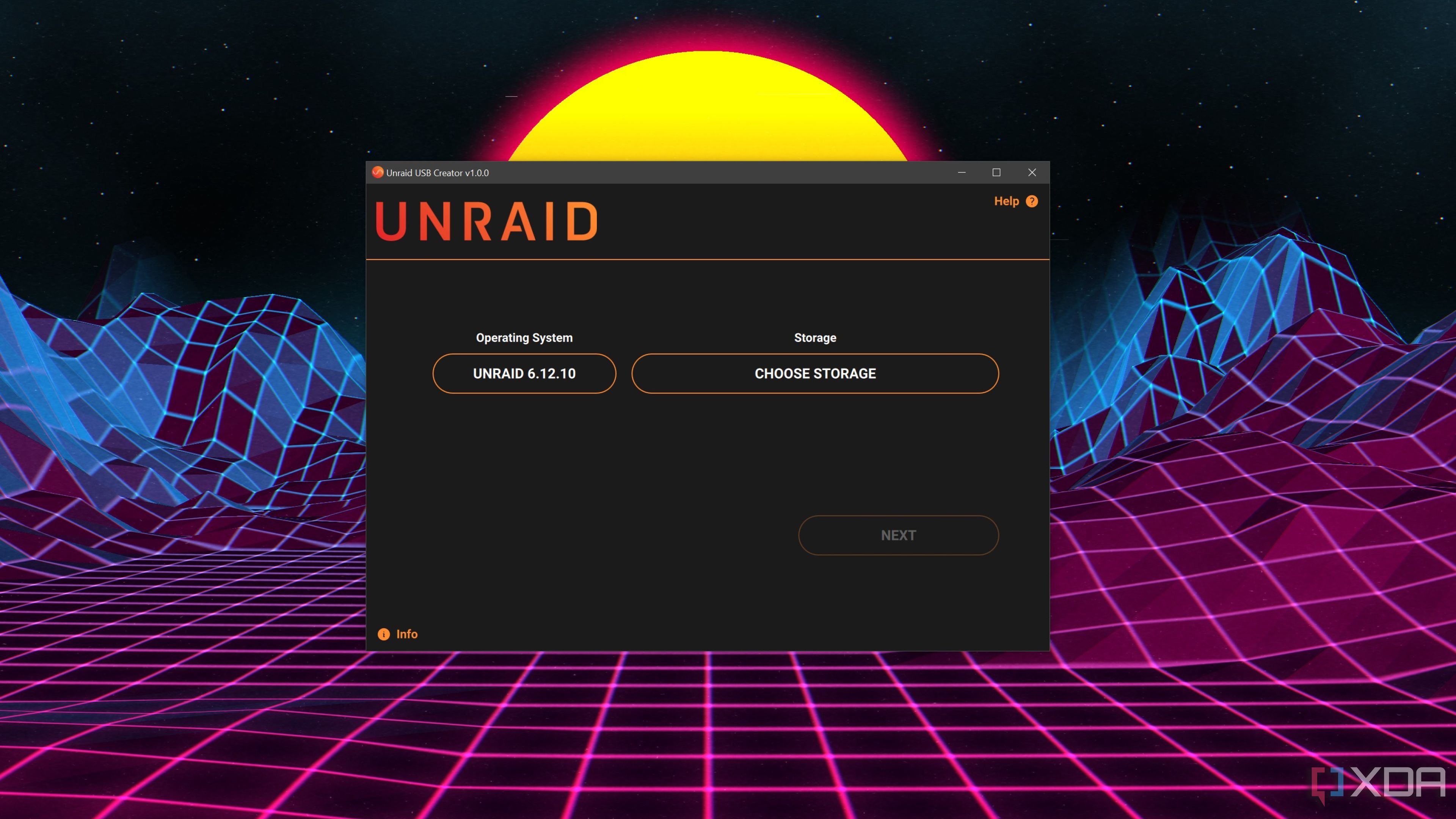 Приложение Unraid USB Creator, работающее на ПК