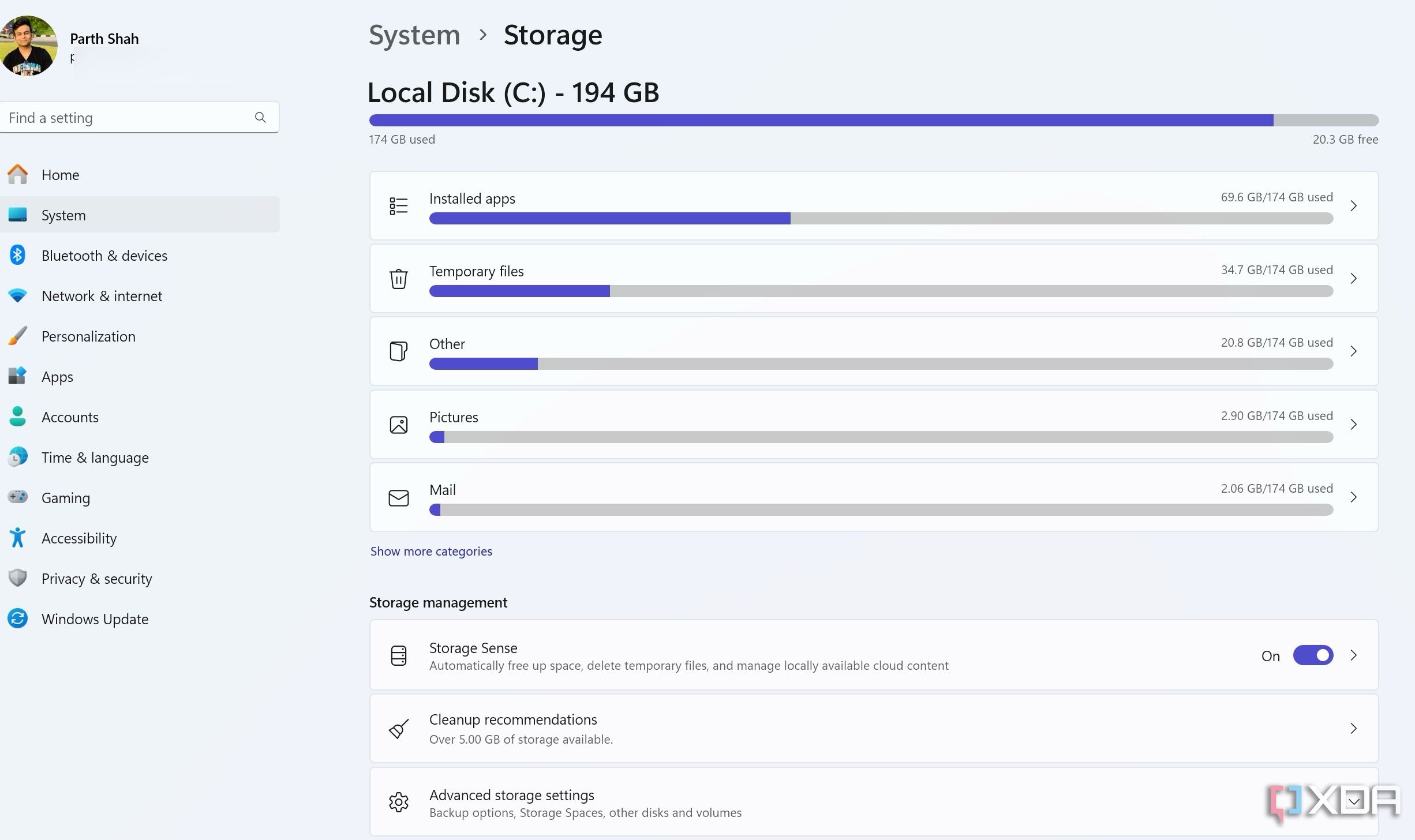 Используйте функцию контроля памяти в Windows