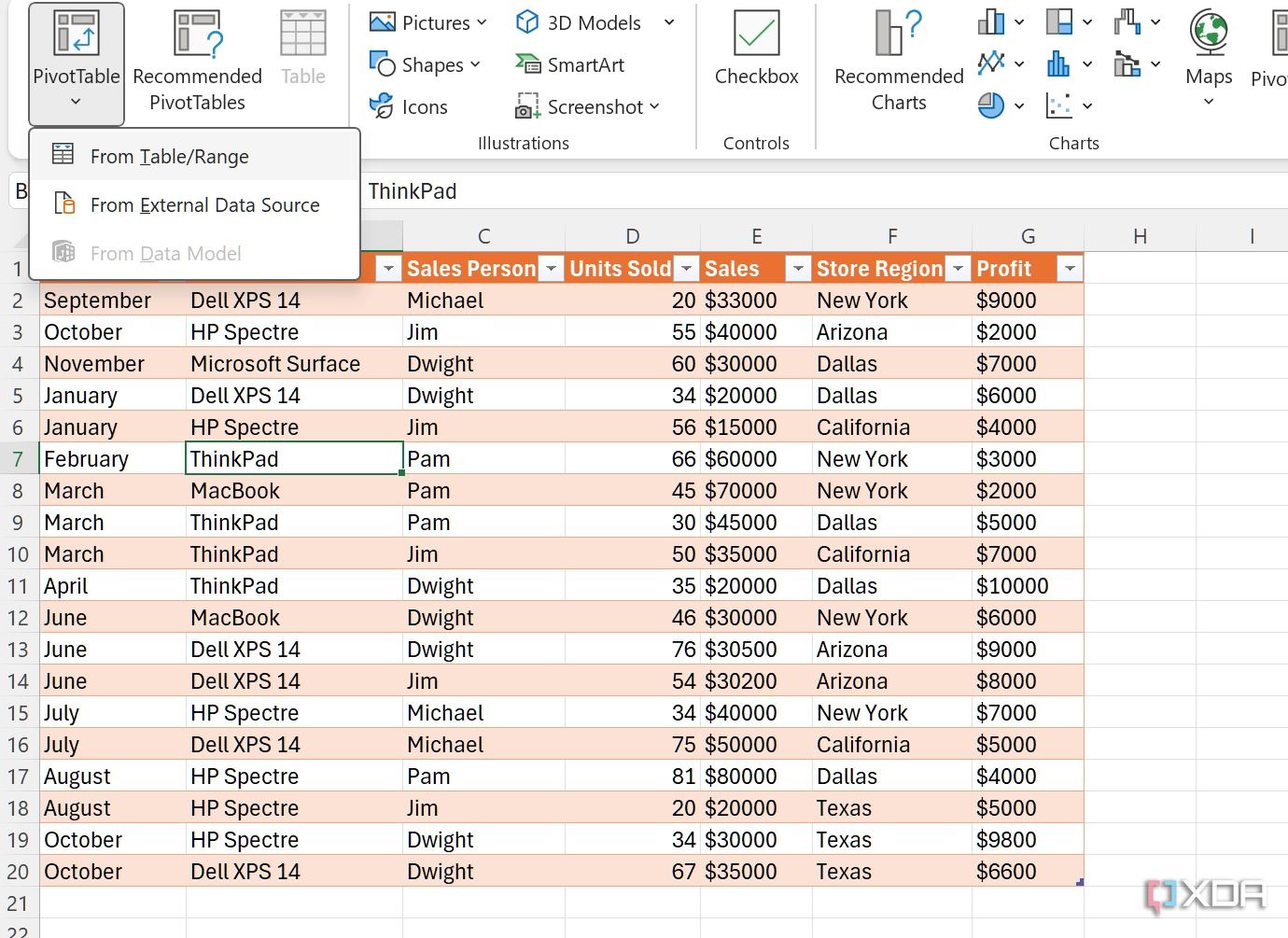 вставить сводную таблицу в Excel