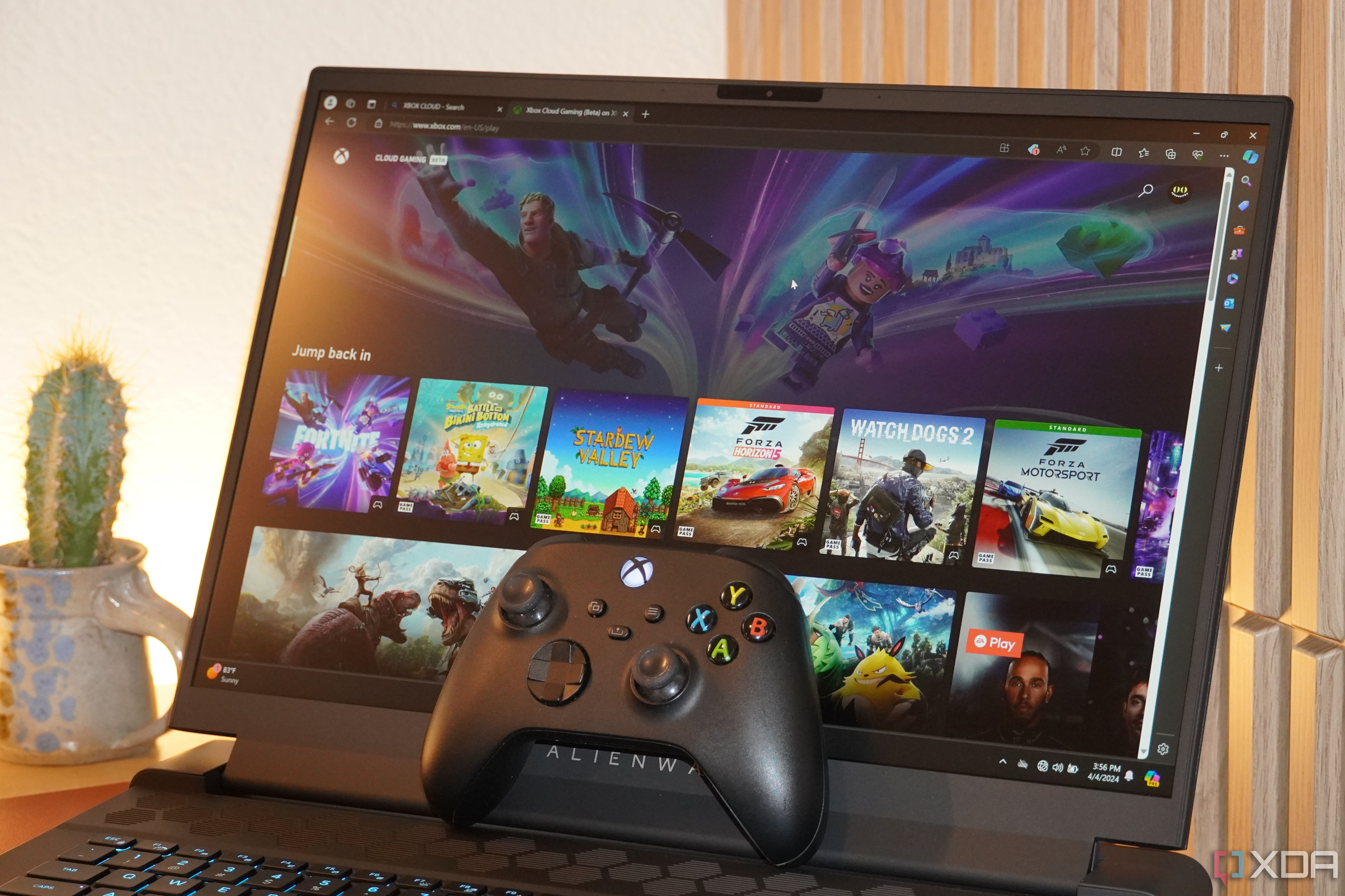 Xbox Cloud Gaming на ноутбуке Alienware.